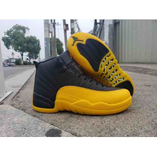Nike Air Jordan 12 Retro Black Yellow Men Shoes